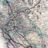 1876 Map of California Southern Pacific RailRoad Company