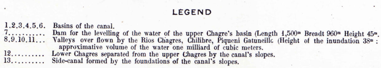 1881 Panoramic Map of Panama Canal Panama