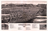 1883 Panoramic Map of Livingston Montana Gallatin County
