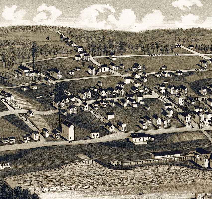 1885 Panoramic Map of Medford Wisconsin Taylor County