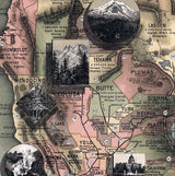 1888 Map of California Sierra Mountains