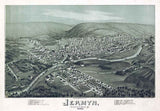 1889 Panoramic Map of Jermyn Lackawanna County Pennsylvania