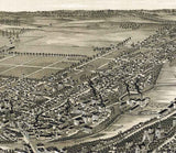 1890 Panoramic Map of Beloit Wisconsin