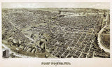1891 Panoramic Map of Fort Worth Texas