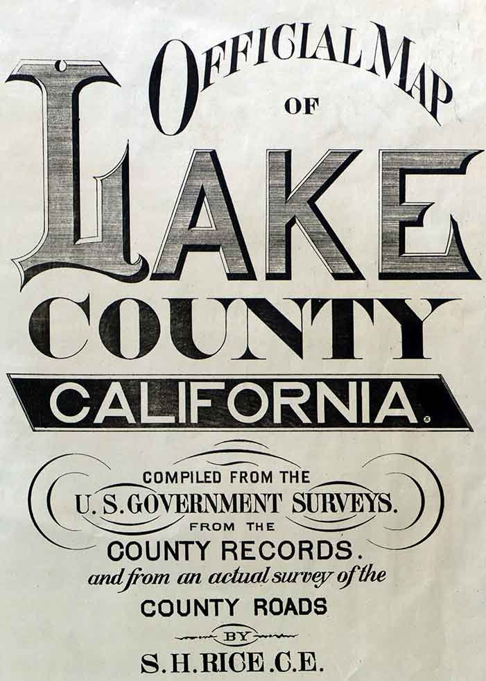 1892 Map of Lake County California