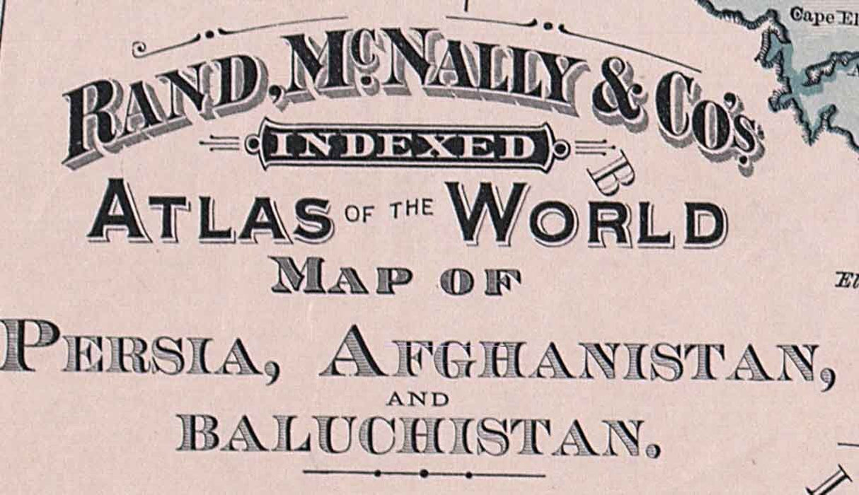 1892 Map of Persia Afghanistan and Baluchistan