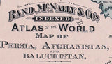1892 Map of Persia Afghanistan and Baluchistan