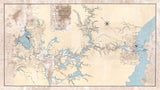 1906 Map Showing Line of Proposed Lock Canal Panama Canal Panama
