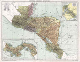 1920 Map of Central America and Panama Canal