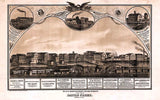 1869 Panoramic Map of Battle Creek Calhoun County Michigan