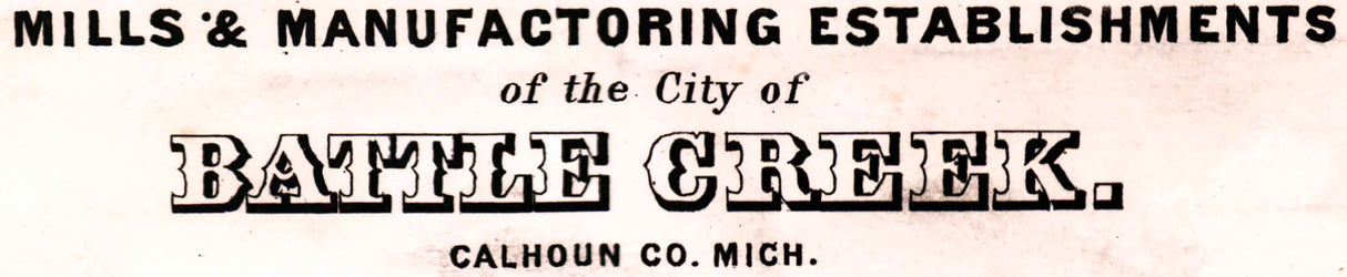 1869 Panoramic Map of Battle Creek Calhoun County Michigan