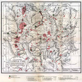 1881 Map of Yellowstone National Park Wyoming