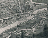 1883 Panoramic Map of Littleton Grafton County New Hampshire
