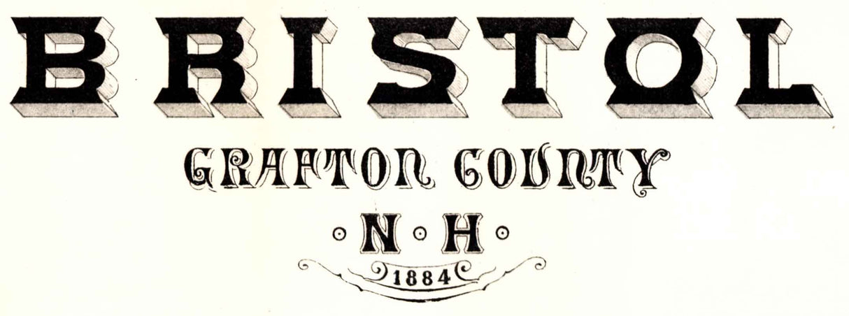 1884 Panoramic Map of Bristol Grafton County New Hampshire