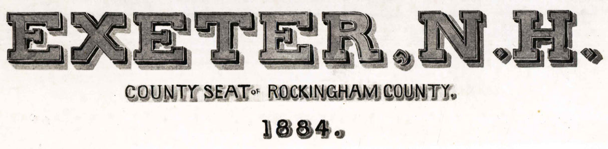 1884 Panoramic Map of Exeter New Hampshire Rockingham County