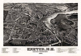 1884 Panoramic Map of Exeter New Hampshire Rockingham County