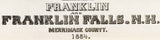 1884 Panoramic Map of Franklin New Hampshire Merrimack County Franklin Falls