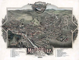 1884 Panoramic Map of Montpelier Washington County Vermont
