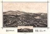 1886 Panoramic Map of Greenville New Hampshire