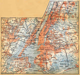 1907 Map of Brooklyn New York Manhattan Staten Island Newark