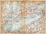 1907 Map of Lake Erie and Ontario Canada Pennsylvania