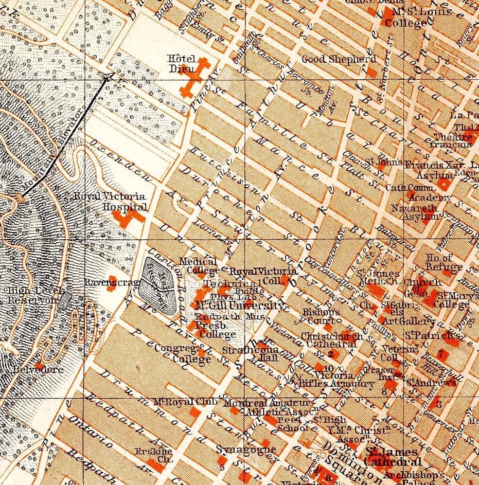 1907 Map of Montreal Canada