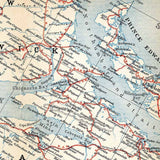 1907 Map of Nova Scotia Prince Edward Island & New Brunswick Canada