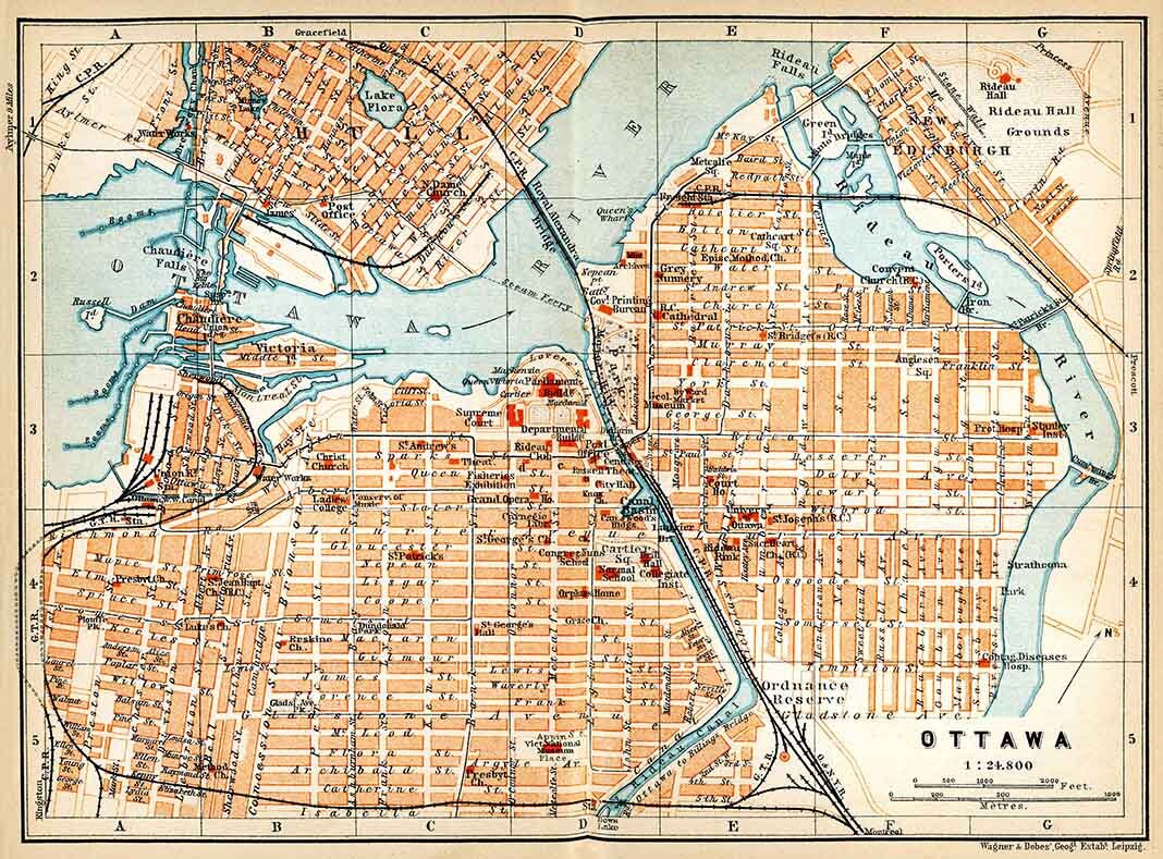 1907 Map of Ottawa Canada