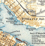 1907 Map of Sault Saint Mary Ontario Canada