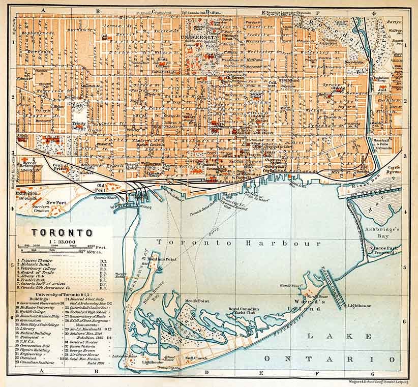 1907 Map of Toronto Canada