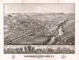 1881 Panoramic Map of Canajoharie Palatine Bridge New York