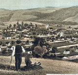 1881 Panoramic Map of Waverly New York