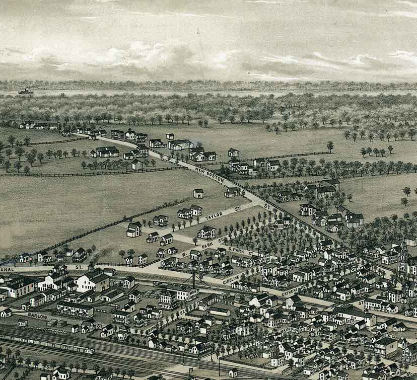1885 Panoramic Map of Canastota New York
