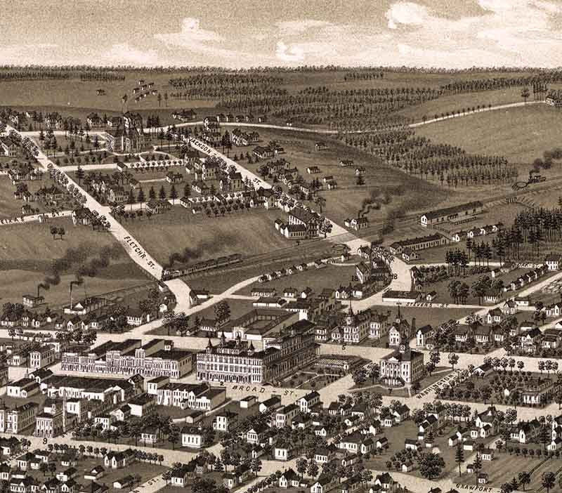 1885 Panoramic Map of Thomasville Georgia Thomas County