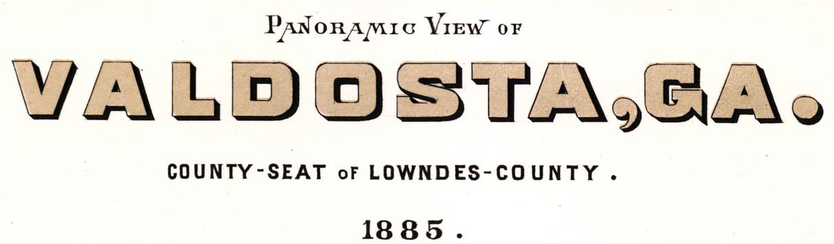 1885 Panoramic Map of Valdosta Georgia Lowndes County