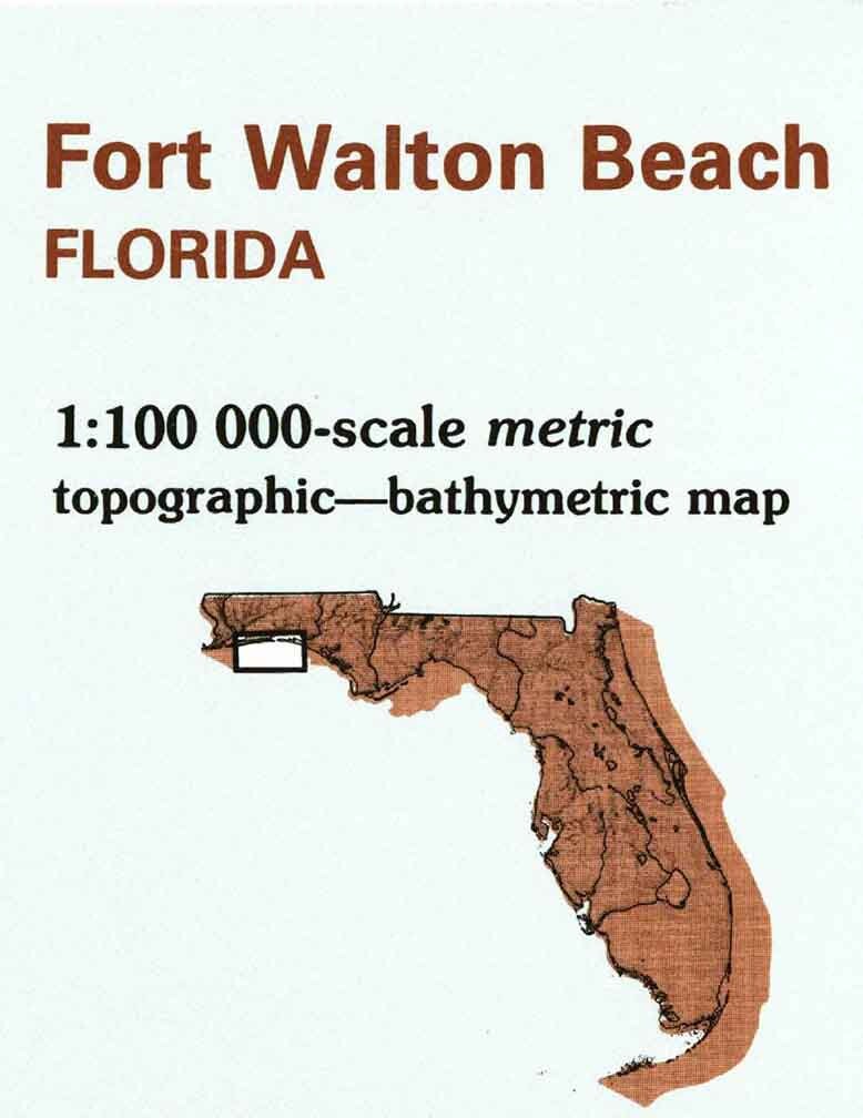 1978 Topo Map of Fort Walton Beach Florida & Destin