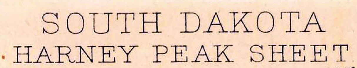 1896 Topo Map of Harney Peak South Dakota