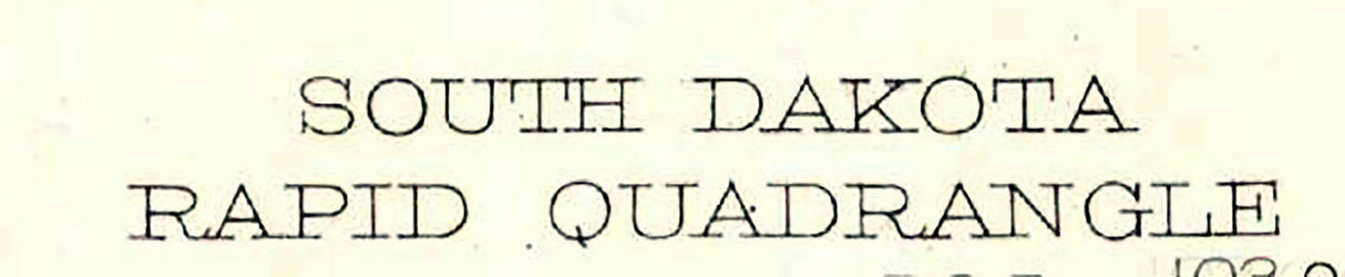 1903 Topo Map of Rapid South Dakota