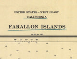 1957 Nautical Map of The Farallon Islands California