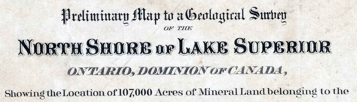 1871 Map of Lake Superior Lake Huron Lake Michigan