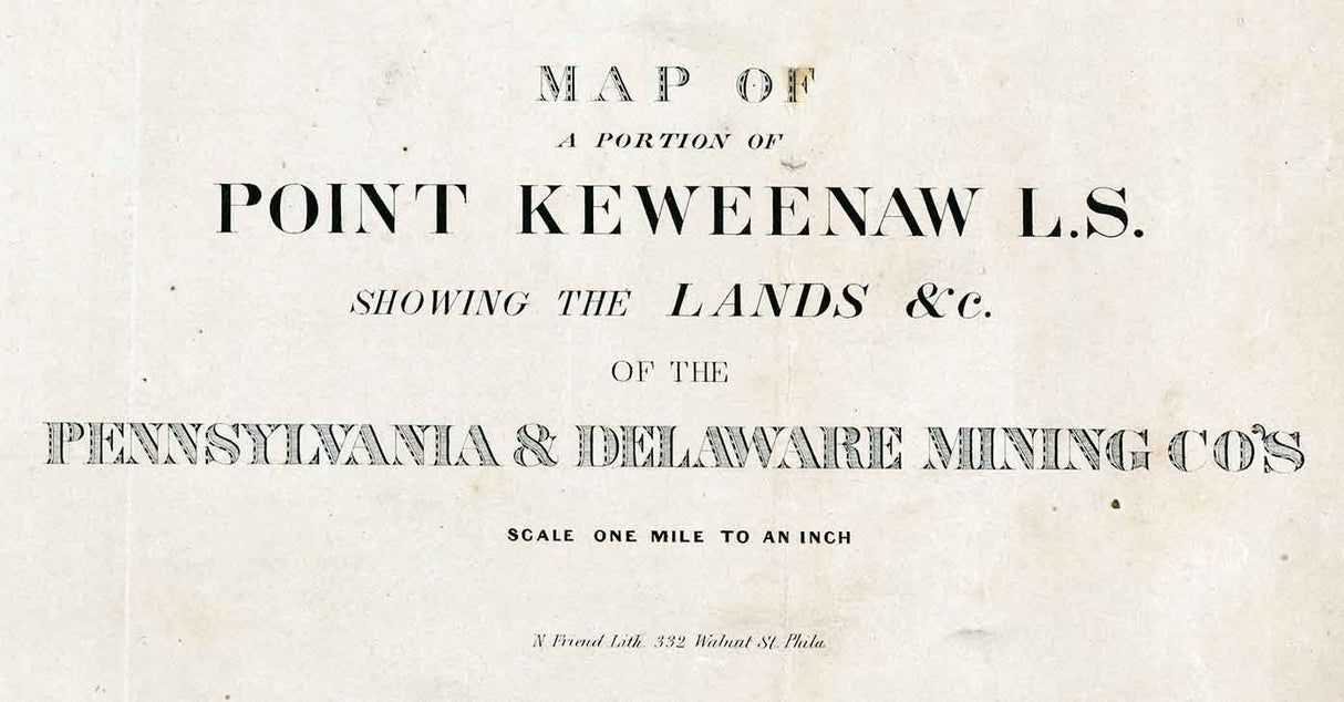 1880 Map of Point Keweenaw Michigan