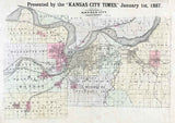 1887 Map of Kansas City Kansas and Missouri