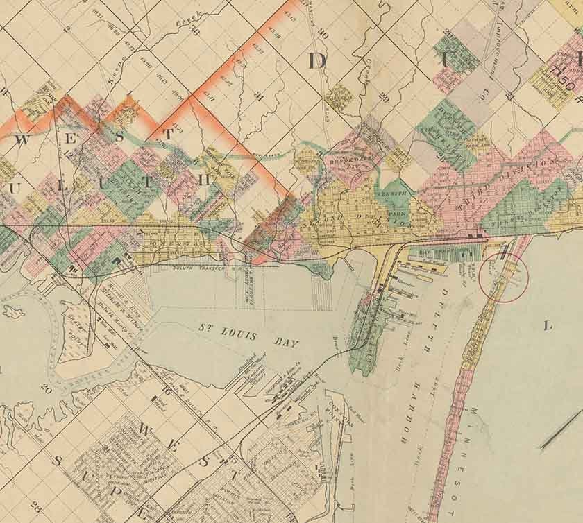 1891 Map of the city of Duluth St Louis County Minnesota