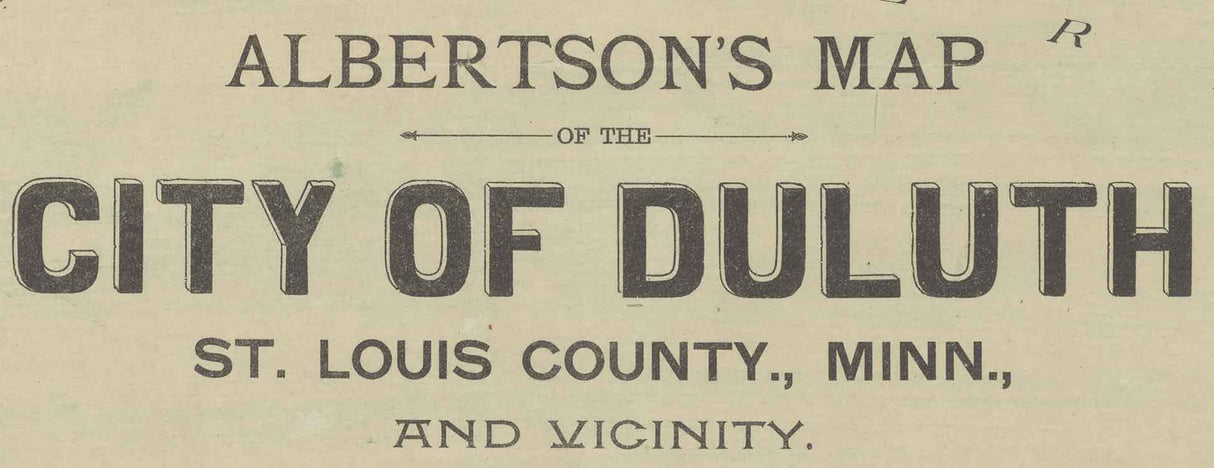 1891 Map of the city of Duluth St Louis County Minnesota