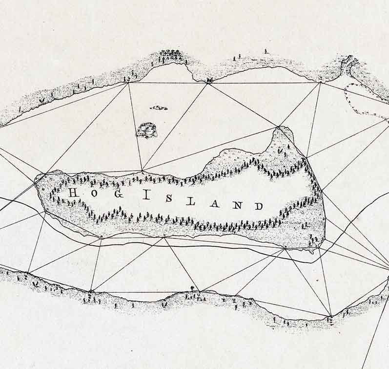 1891 Nautical Map of Belle Isle Lake Saint Clair