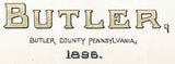 1896 Panoramic Map of Butler Butler County Pennsylvania