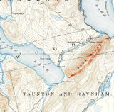 1921 Topo Map of Brassua Lake Maine Moosehead Lake