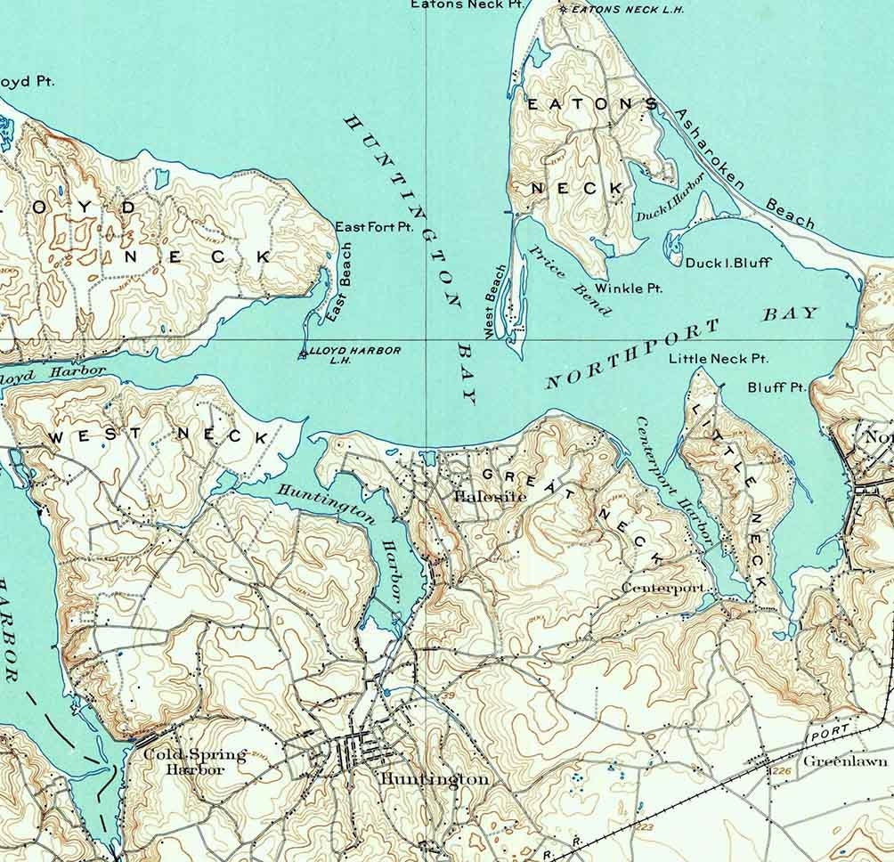 1901 Topo Map of Northport New York