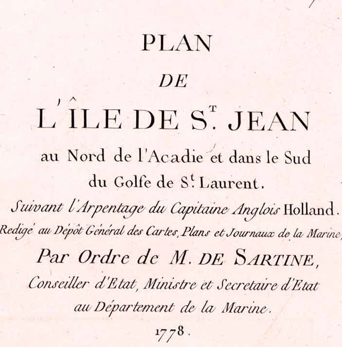 1778 Map of Prince Edward Island Canada