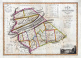 1818 Map of Dauphin & Lebanon County Pennsylvania